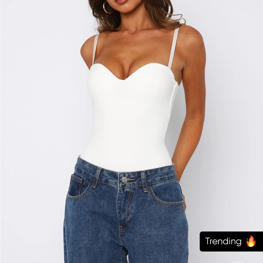 White fox Stuck to You bodysuit